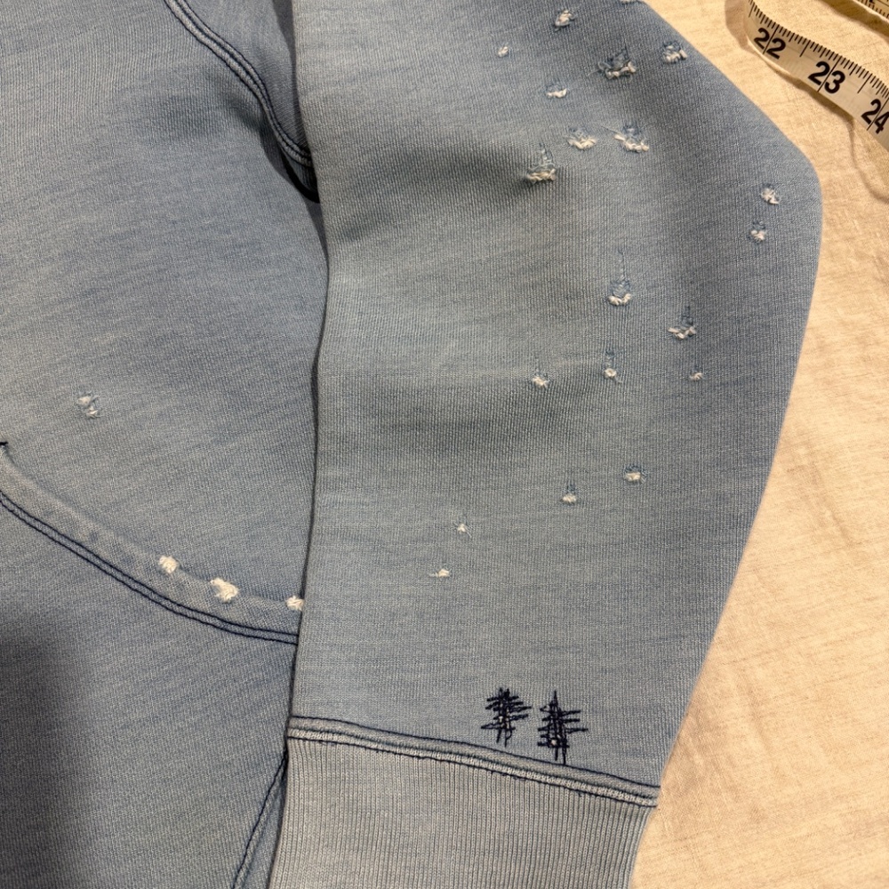 RRL Sweatshirt (*one of a kind*); Faded Indigo Blue; Medium - Picture 6 of 16